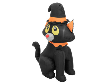 Zwarte Kat met Heksenhoed Opblaasbaar