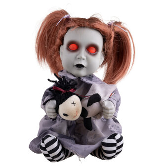 Pop met Knuffel Animatron Bewegend Figuur