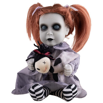 Pop met Knuffel Animatron Bewegend Figuur