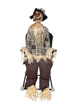 Vogelverschrikker op Schommelstoel Animatronic Bewegend Figuur