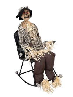 Vogelverschrikker op Schommelstoel Animatronic Bewegend Figuur