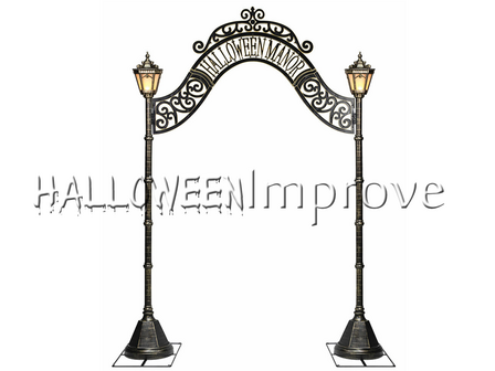 Griezelige Villa Poort met Lantaarnpalen Verhuur