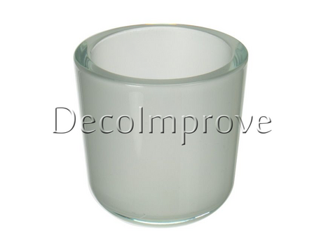 Kaarsenhouder Frosted Wit