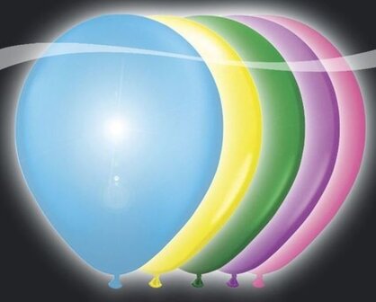 Ballonnen met LEDverlichting Latex Assorti. Kleur 5st