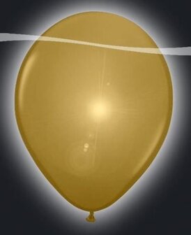Ballonnen met LEDverlichting Latex Goud 5st
