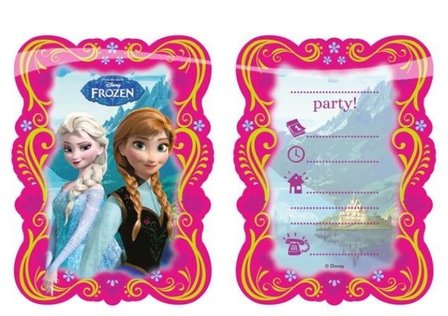 Frozen Zusjes Uitnodigingen en Enveloppen 6st