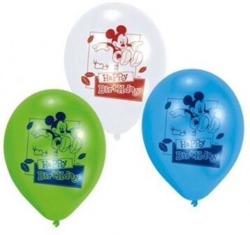 Anagram Mickey Mouse &#039;Happy Birthday&#039; Latex Ballonnen 6st