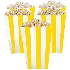 Geel Strepen Popcorn Bak 5st