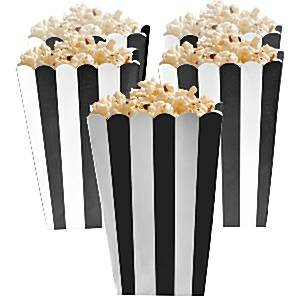 Zwart Strepen Popcorn Bak 5st