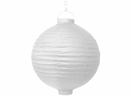 Wit Papieren Lampion met LEDverlichting 30cm White