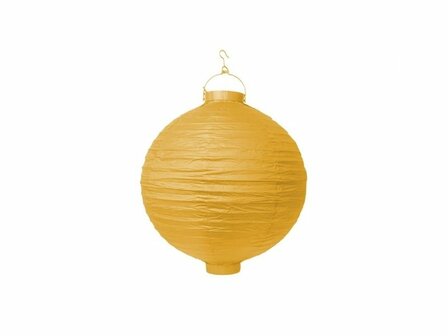 Geel Papieren Lampion met LEDverlichting 20cm Yellow