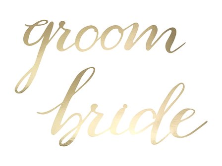 Goud Letters &#039;Bride&#039; en &#039;Groom&#039; Borden Stoel Versiering 2st