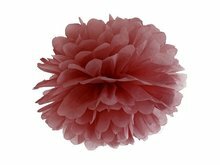 Wijn Rood Pompom Decoratie 35cm Marsala