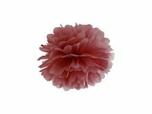 Wijn Rood Pompom Decoratie 25cm Marsala