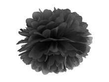 Zwart Pompom Decoratie 35cm Black