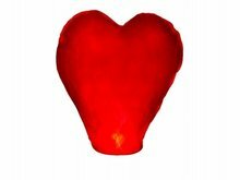 Rood Hart Wensballon Lampion 37x93x95cm pst