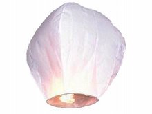 Wit Wensballon Lampion 37x53x95cm pst