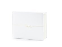 Creme Wit met Gouden &#039;Love&#039; Inscriptie Gastenboek