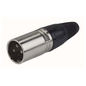 N-CON XLR Plug 3P Nickel Male met Gele Endcap