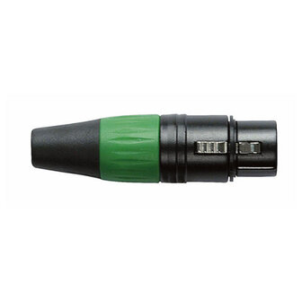 Connector XLR Plug 3P Zwart Male met Zwarte Eindkap