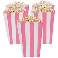 Roze Strepen Popcorn Bak 5st