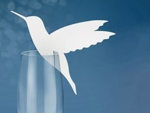 Witte Kolibrie Glas Plaatskaarten 10st