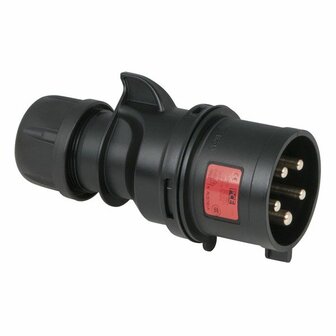 CEE 32A 400V 5p Plug Male Black, IP44