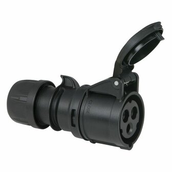 CEE 16A 240V 3p Plug Female Black, IP44