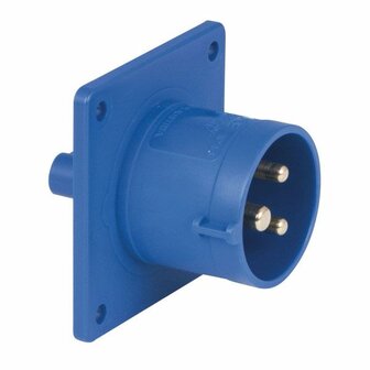 CEE 16A 240V 3p Socket Male Blue, IP44