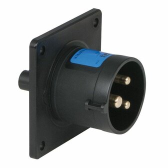 CEE 16A 240V 3p Socket Male Black, IP44