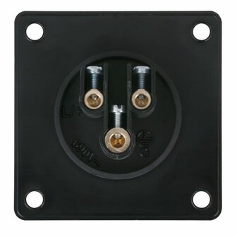 CEE 16A 240V 3p Socket Male Black, IP44