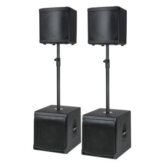 DAP DLM Speakerset incl. Poles met Ingebouwde Versterker