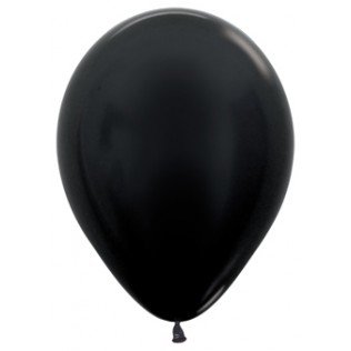 Sempertex Metallic Zwart Latex Ballonnen 30cm 50st Metallic Pearl Black