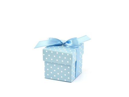 Blauw Polkadots Geschenk Doosje 10st 