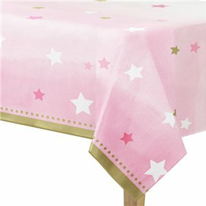 One Little Star Pink Plastic Tafelkleed 137x259cm