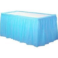 Caribisch Blauw Plastic Tafel Rok 426x73cm