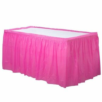 Fel Roze Plastic Tafel Rok 426x73cm 