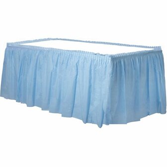 Baby Blauw Plastic Tafel Rok 426x73cm 