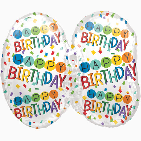 60 Jaar 'Happy Birthday' SuperVorm Folie Ballon 63cm