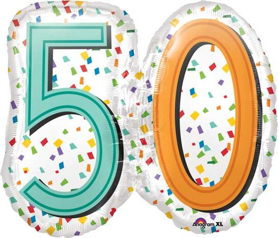 50 Jaar 'Happy Birthday' SuperVorm Folie Ballon 63cm