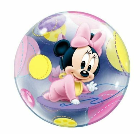Baby Minnie Transparante Bubbles Ballon 56cm