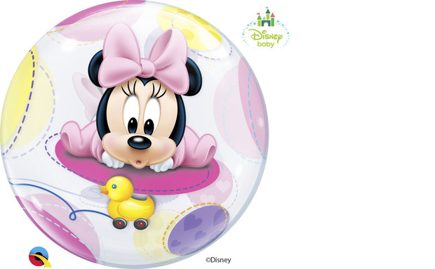 Baby Minnie Transparante Bubbles Ballon 56cm