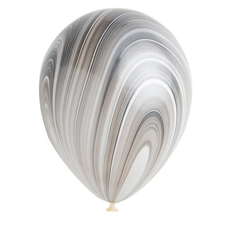 Qualatex Superagate Zwart-Wit Latex Ballonnen 28cm 25st Black-White