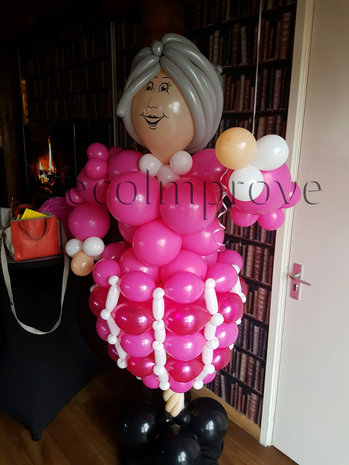 Sara Roze Ballonnen Pilaar met Helium 50 Jaar Ballon 