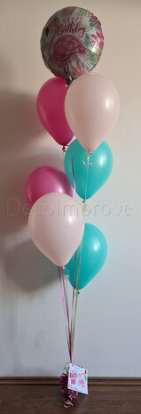 Flamingo ballonnentros met 7 ballonnen