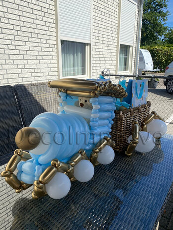 Blauw Locomotief Ballondecoratie Klein