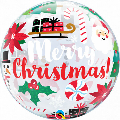 Transparant 'Merry Christmas' Bubble Ballon 56cm