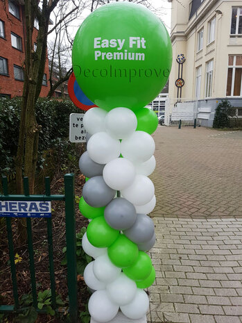 Ballonnenpilaar Standaard met Gepersonaliseerde Tekst op Topballon