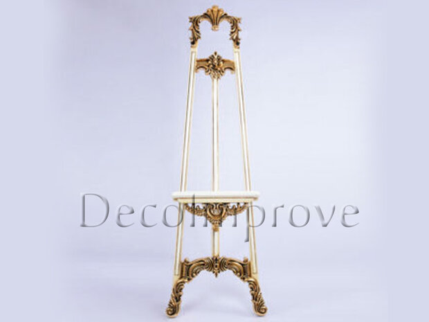 Schildersezel Creme Barok met Gouden Afwerking Verhuur