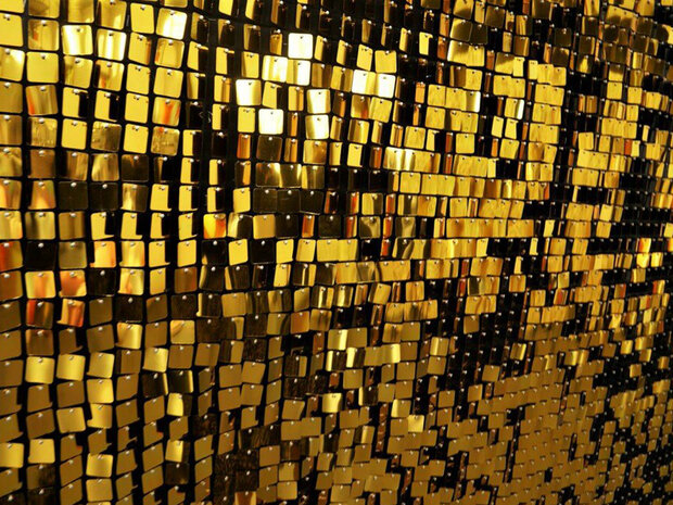 Goud Lovertjes Shimmerwall Sequin Backdrop 180x180cm Verhuur